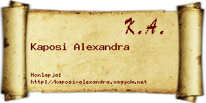 Kaposi Alexandra névjegykártya